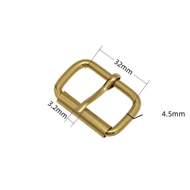 Solid Brass 20/26/34/38mm Adjustable Belt Buckles Square Heel Bar Roller Buckle Bag Parts Accessories Strap Webbing Pin Buckle-34