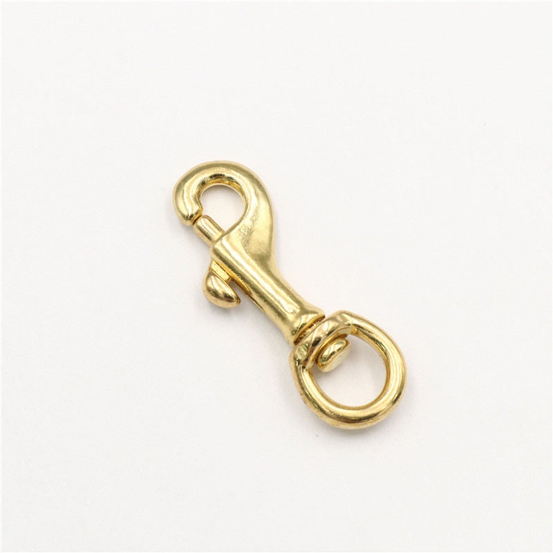 swivel snap hooks brass clip for dog leash solid brass bolt snap carabiner swivel with round eye-35