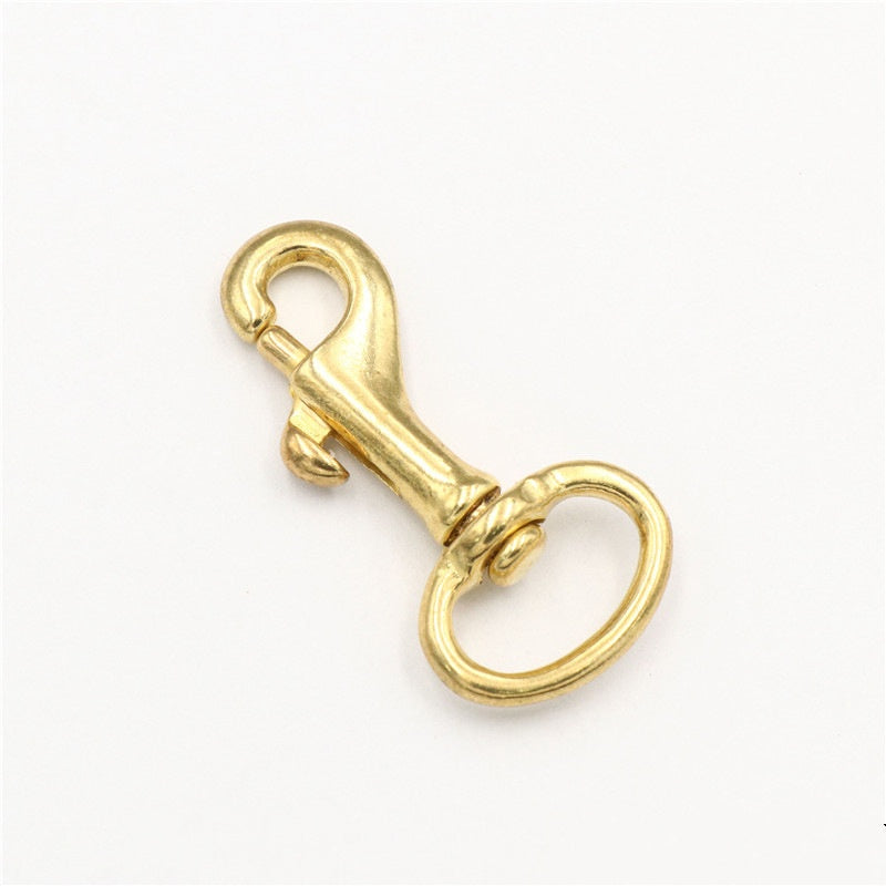 swivel snap hooks brass clip for dog leash solid brass bolt snap carabiner swivel with round eye-35