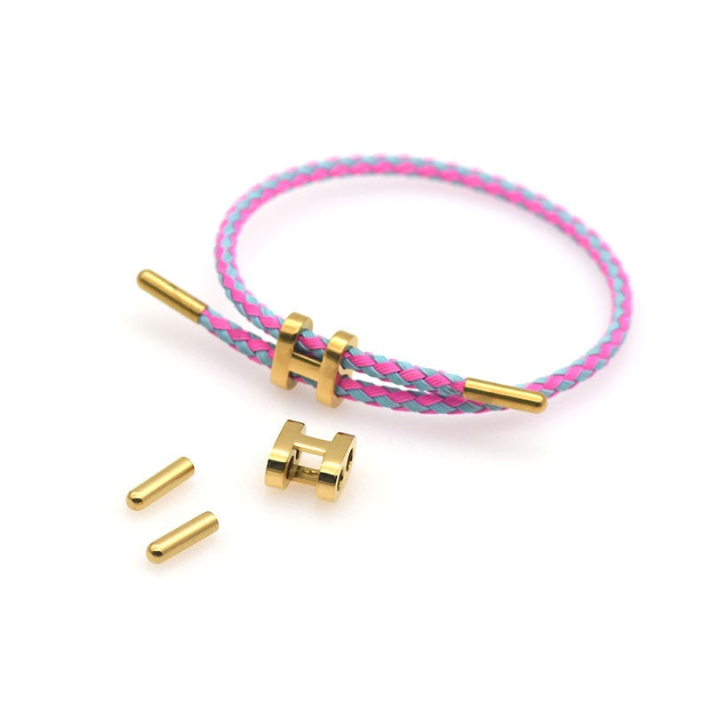 New Summer Style Adjustable Stainless Steel H Shape Buckle Waterproof and Sweat proof Rope Bracelet-36