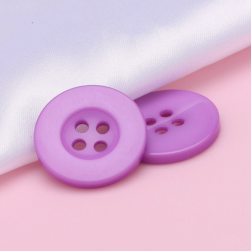 Wholesale Custom Buttons Candy Dyeing New 4 Holes Polyester Button Round Resin Buttons-38