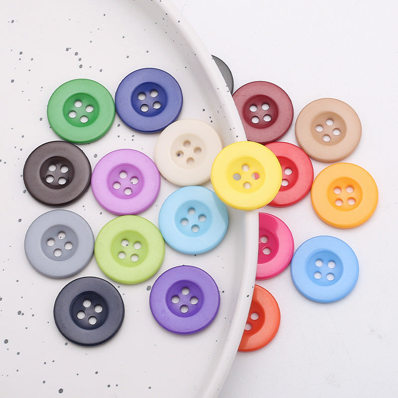 Wholesale Custom Buttons Candy Dyeing New 4 Holes Polyester Button Round Resin Buttons-38