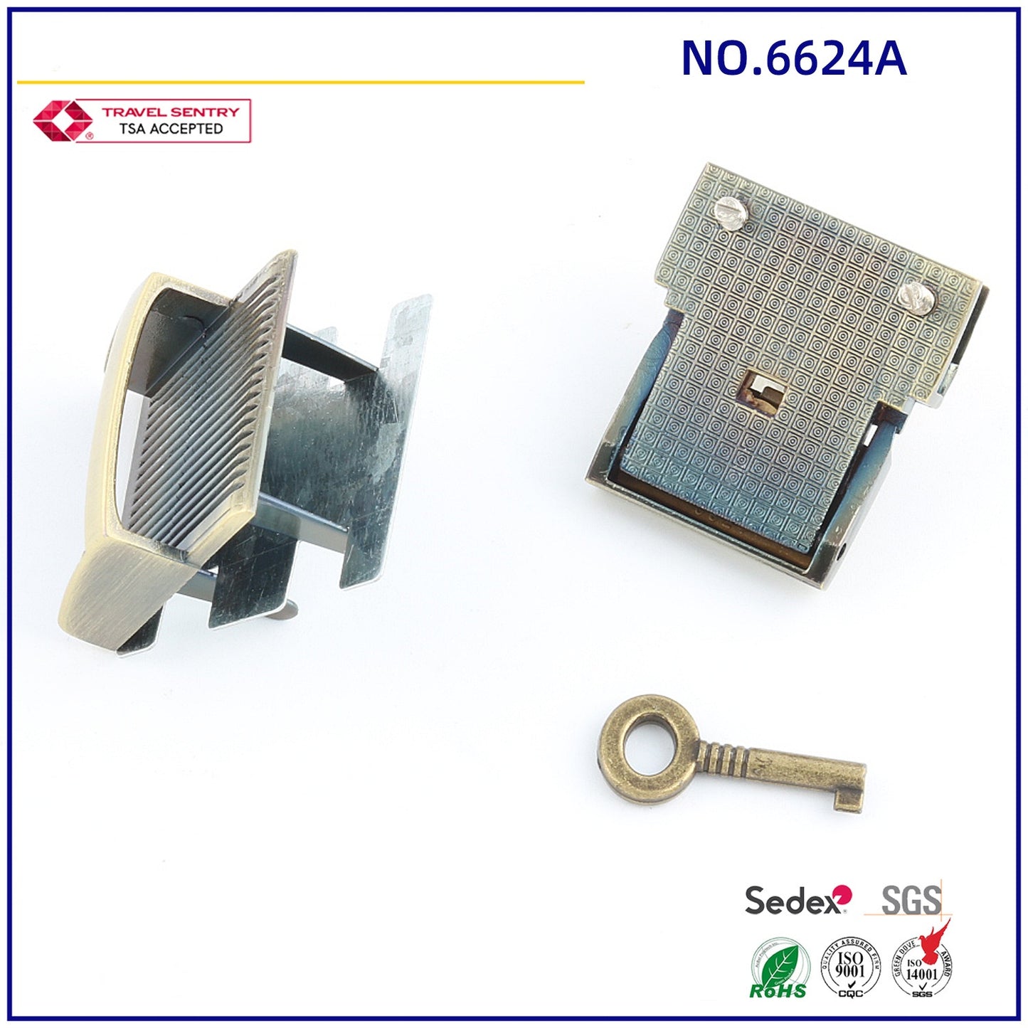 High Quality Triangle Metal Bag Buckle Purse Closure Key Lock For Bag-38