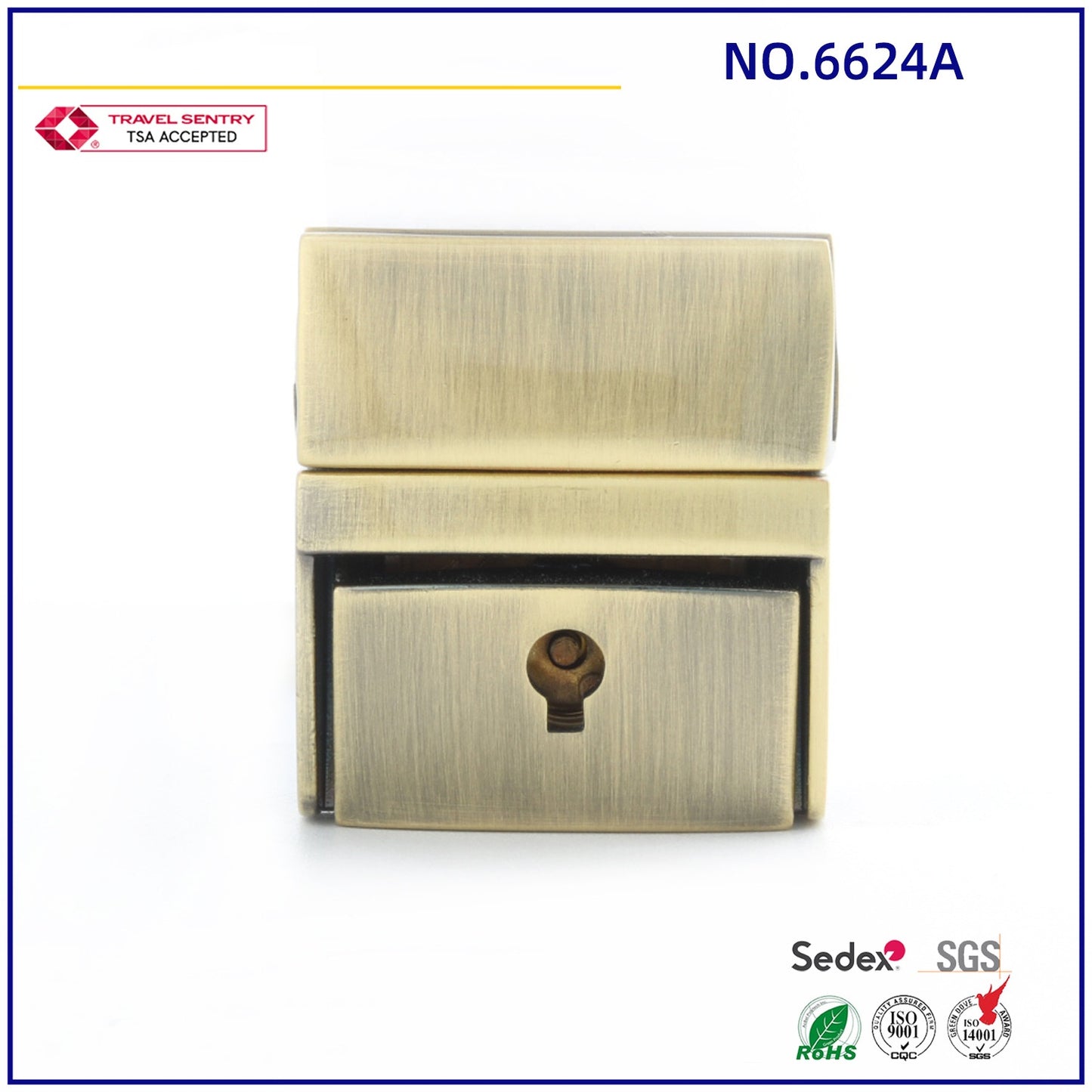 High Quality Triangle Metal Bag Buckle Purse Closure Key Lock For Bag-38