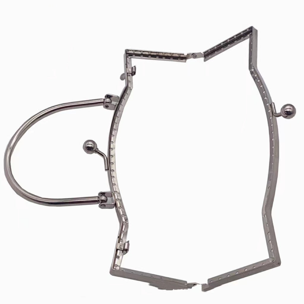 Color Antique Copper Ball Clasp Purse Frame Evening Clutch with Round Metal Handle-107