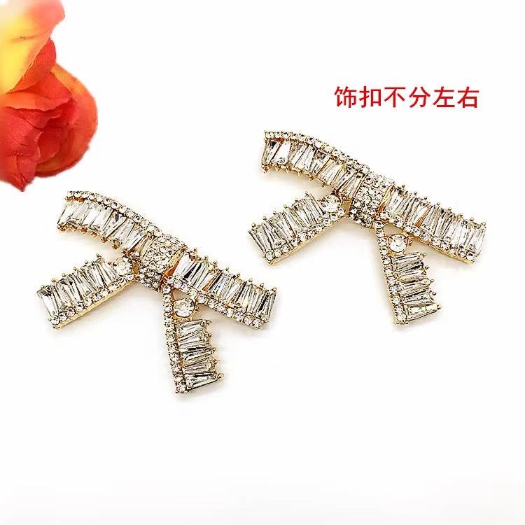 Luxury Full Diamond Initial Letter buckle for shoes Trendy Shiny Rhinestone Alphabet Wholesale-126