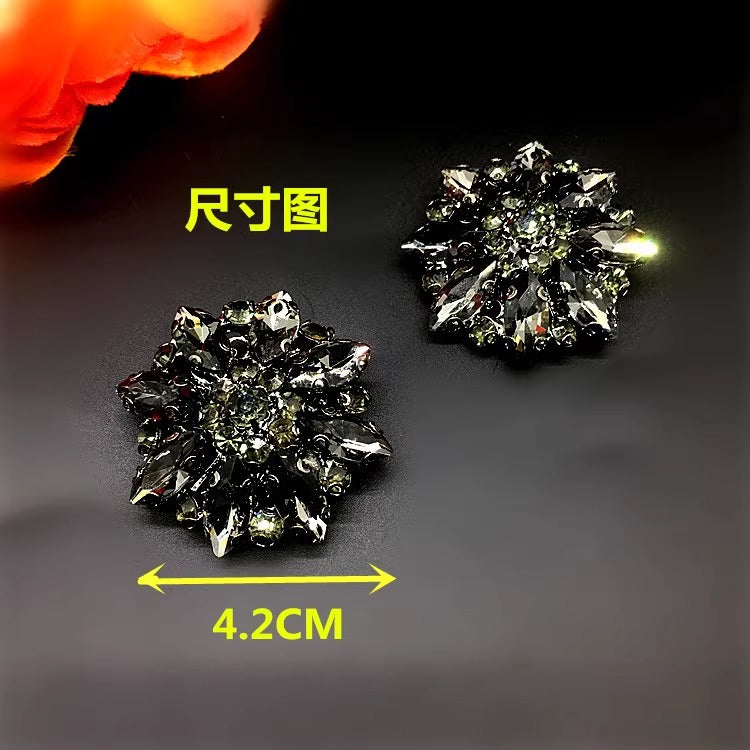 Glam Button Jewel AB Crystal Flower Button Blouses Covers Cufflink Fancy Button Clip for Ladies Polo T Shirt Dress Ornament-18