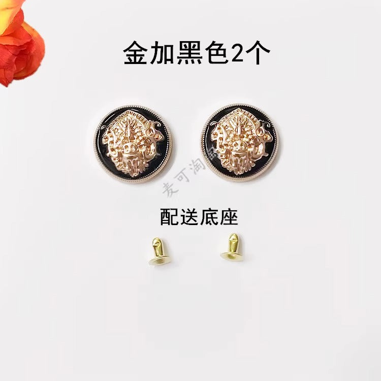 Black and gold buttons for boots-145