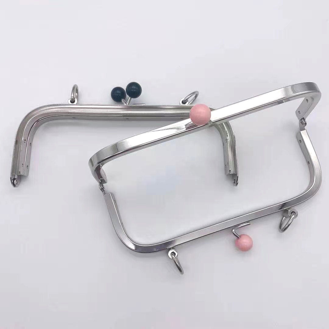 Customized Silver Purse Frame Handle Bag Accessories Metal Kiss Clasp Lock Purse Frame Square Shape Purse Frame-99