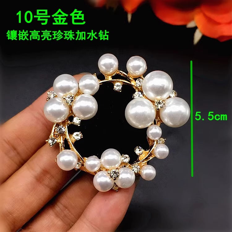 Wholesale DIY Ladies High Heels Shoe Accessories Crystal Rhinestone Flower Buckle Clip for Metal Sandal-49
