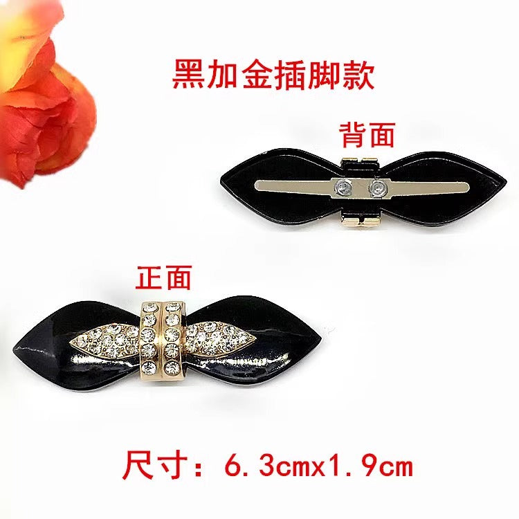 Zinc alloy diamond bow shoe buckle-160