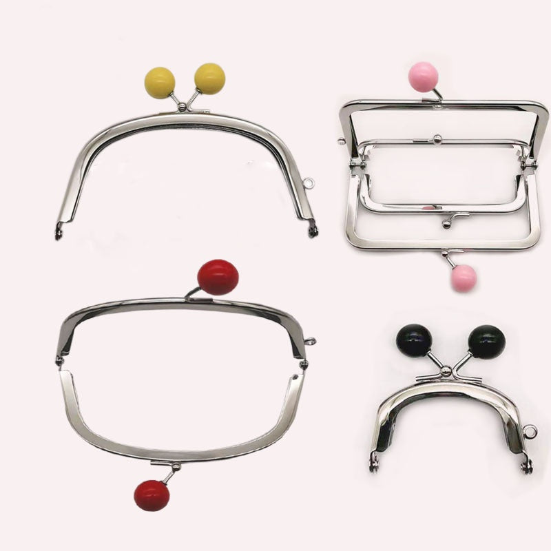 2 1/4 Inches Colorful Bobble Coin Shiny Silver Metal Purse Frame-102