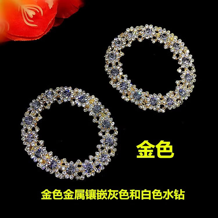 New Ins Style Full-diamond Hollow Flower shoes buckle Gold Plated Female Diamond shoes buckle for Women-88