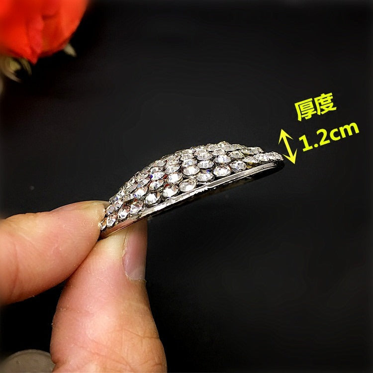 Fashion Luxury Alloy Diamond Round shoes buckle Geometric Hemisphere shoes buckle for Women-86
