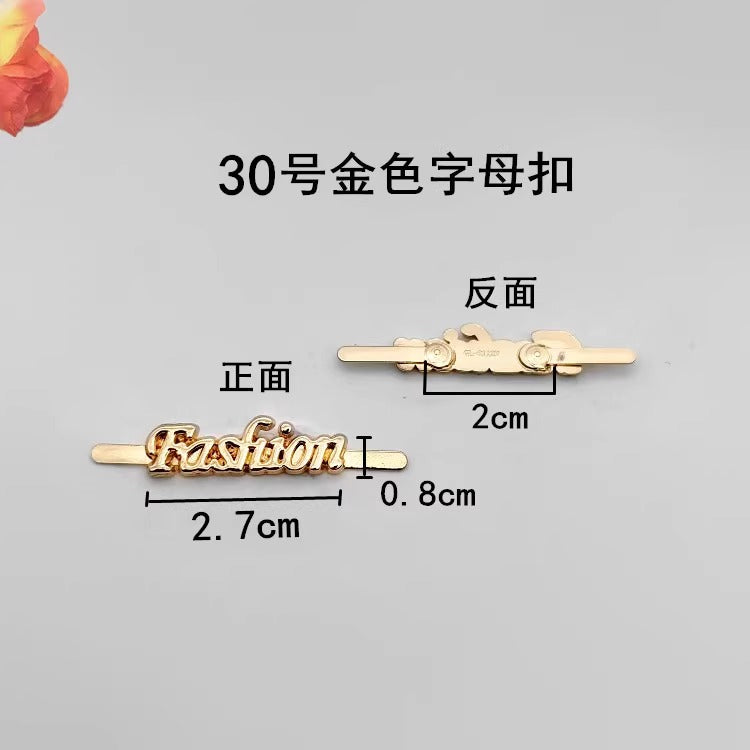 Women's Shoes with Decorative Metal Shoe Label Accessories Upper Shoe Buckle Hook-2
