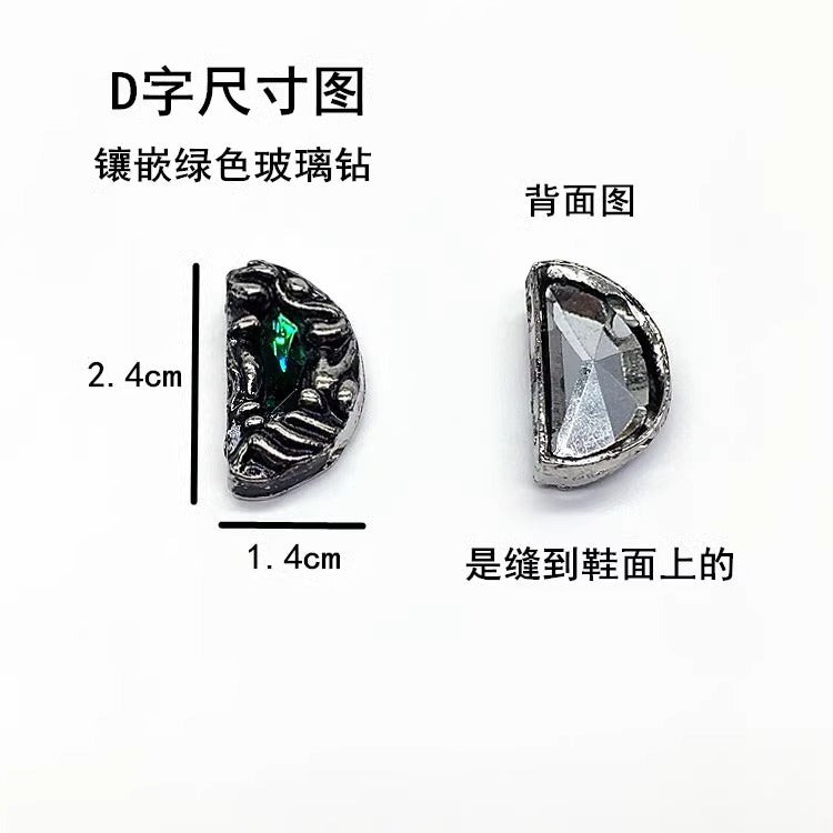 Women's Shoes with Flowery Upper Rhinestones & Metal Shoe Clasp Removable Accessorized Decorations Shoe Hook-103