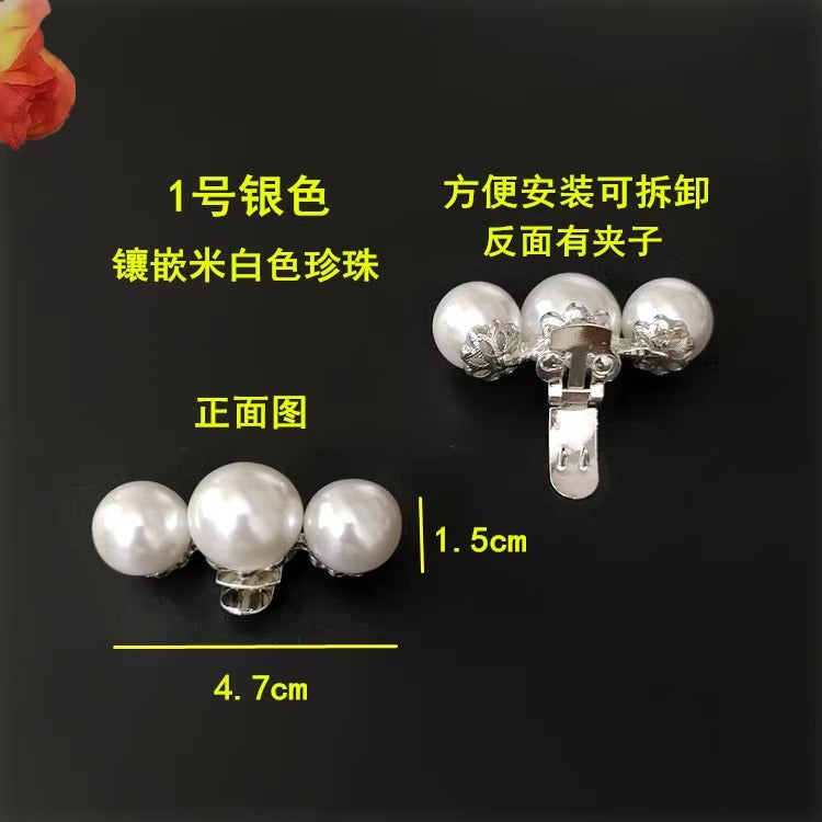 Factory New Arrival Shinny Rhinestone and Glass Rectangle Shoe Clips Decoration Metal Shoe Charms-1