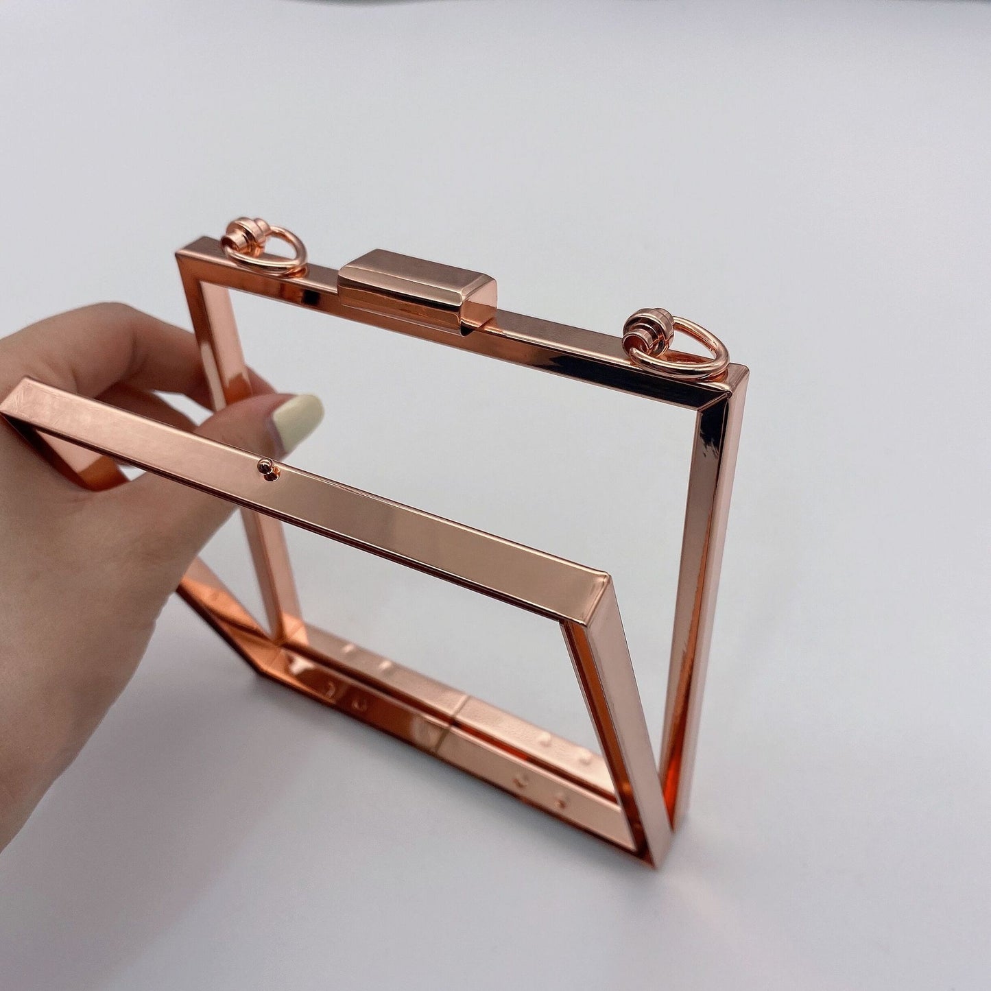 square Kiss Lock Box Frame Clutch Frame Bag Accessories Gold Purse Frame for Evening Bags-13