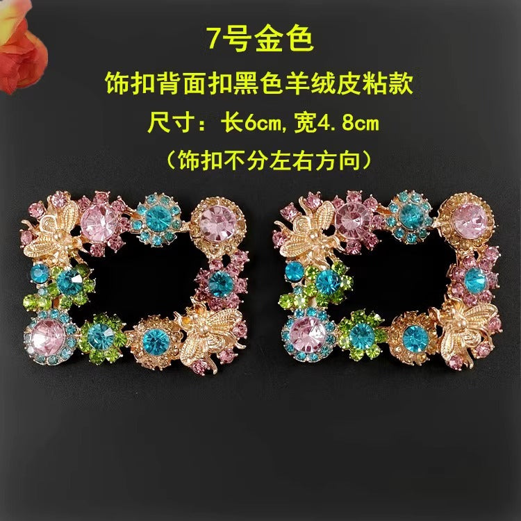 Fashion Diamond Removable Shoe Clips Metal Removable Shoe Accessories Buckles-148