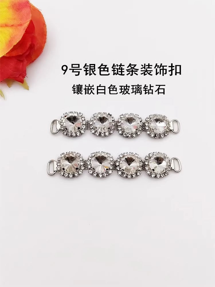Factory Wholesale 50 Designs Metal Alloy Shoe Bag Connected Chain Buckles Accessories ,custom Design Is Welcome-11