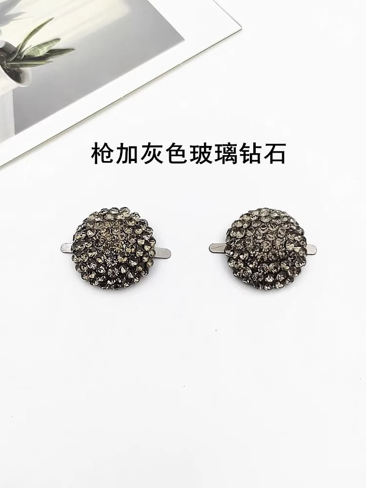 Fashion Gold Silver Plating Wedding Rhinestone Pearl Metallic Shank buckle for shoes -154