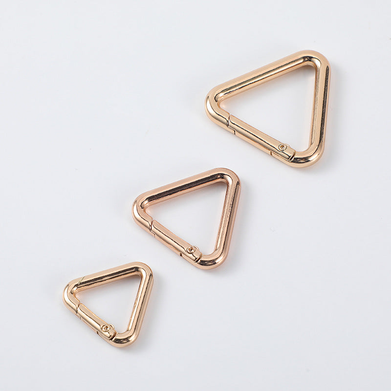 Zinc alloy triangular split ring diy modified metal key spring ring hook buckle-4