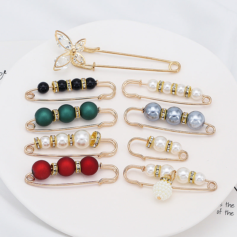 pearl Brooch Anti-glare buckle Small pin to fix clothes Lapel Pins Badge brooches-