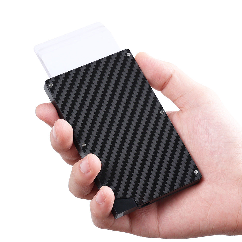 RFID Blocking custom credit card holder Slim Carbon fiber card holder wallet Fashion Protected magnetic card holder