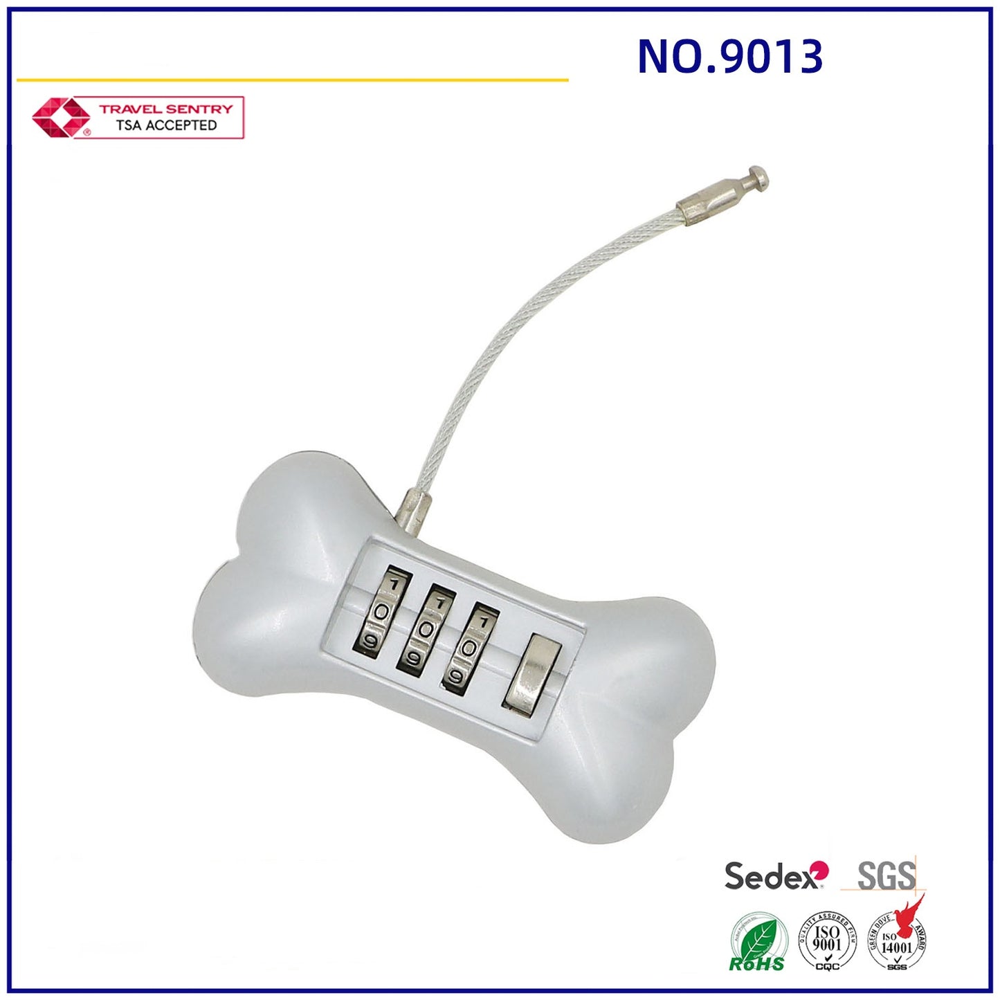 High Security Hardware Zinc Alloy 3 Digit Combination Padlock Travel Padlock Luggage Cable Locks