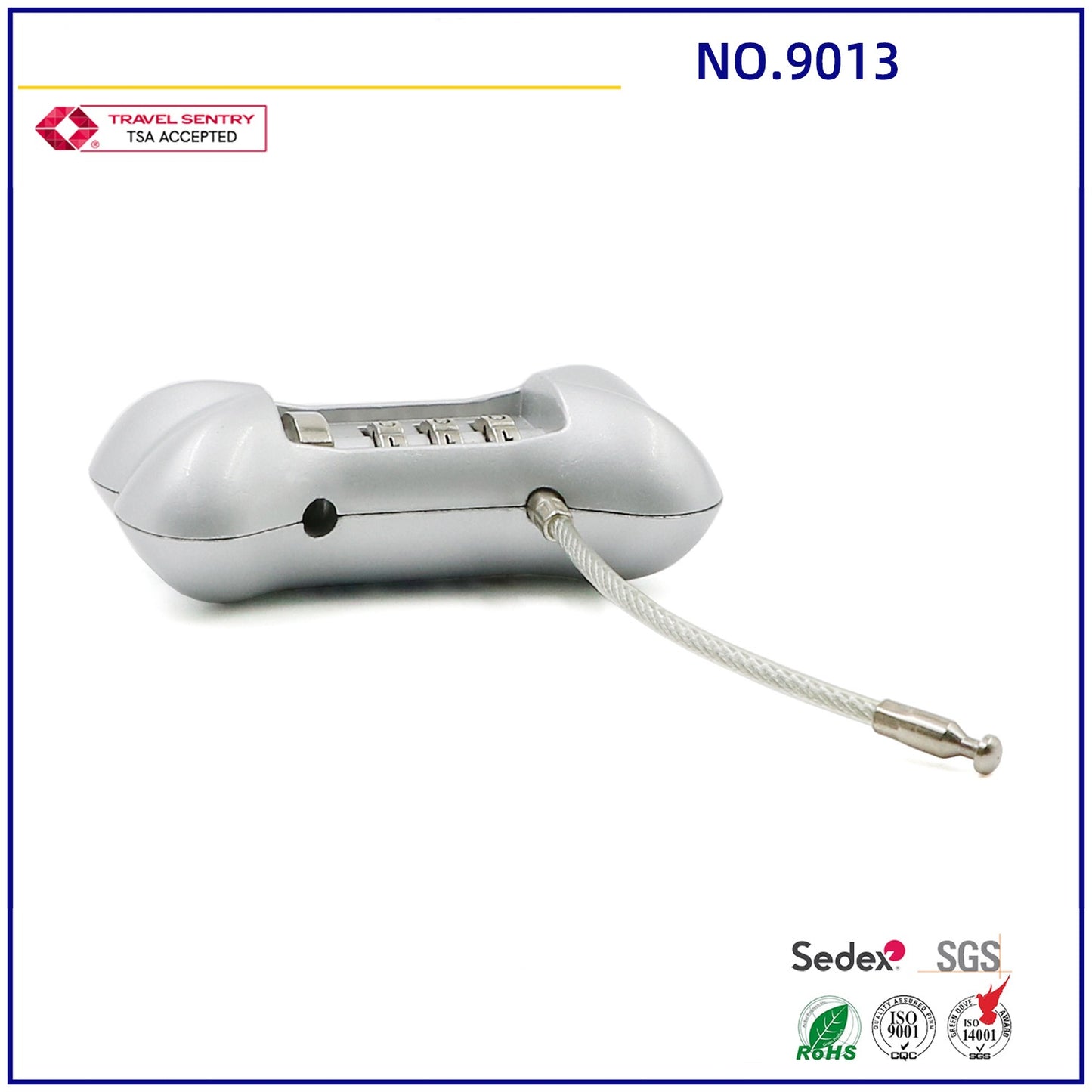 High Security Hardware Zinc Alloy 3 Digit Combination Padlock Travel Padlock Luggage Cable Locks