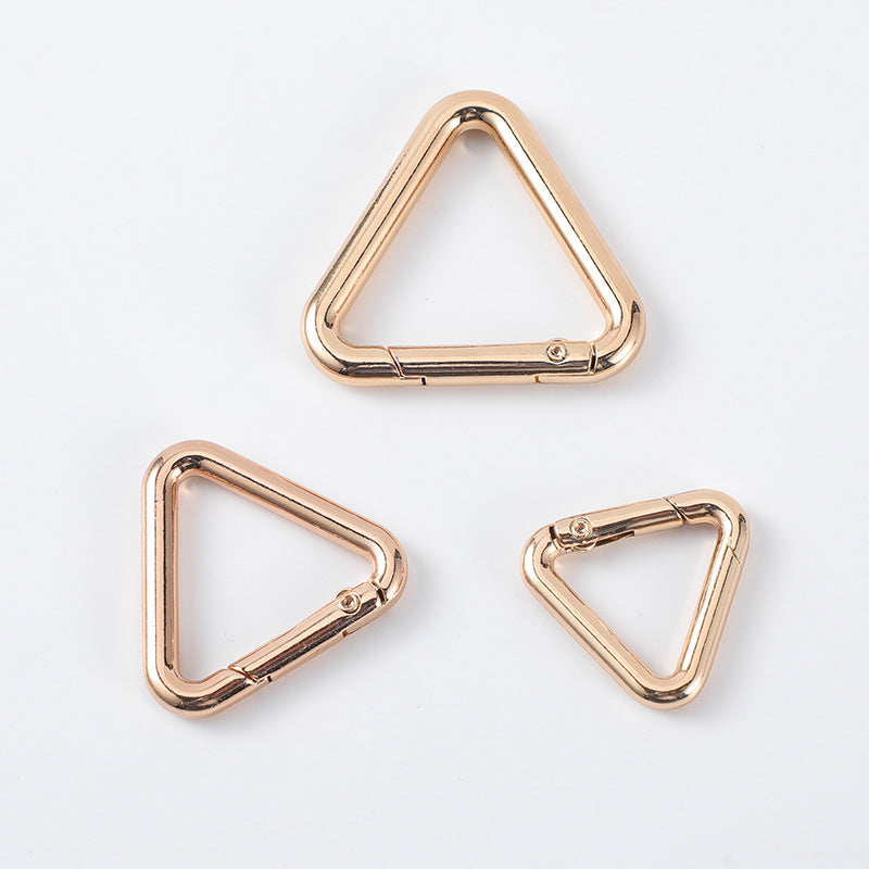 Zinc alloy triangular split ring diy modified metal key spring ring hook buckle-4