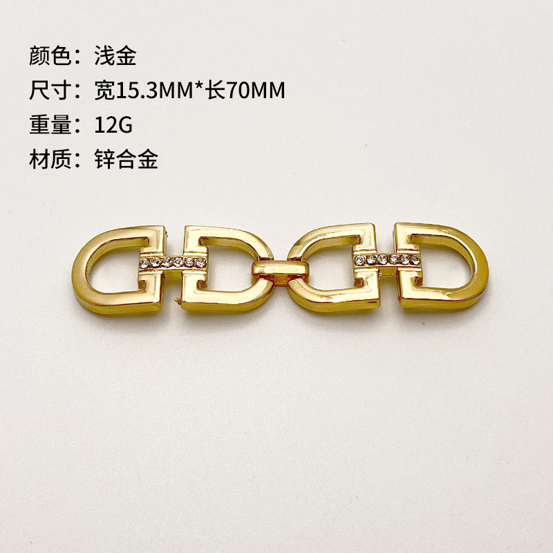 High Quality Alloy Metal Decorative Silver Shoe Strip Chain Ladies Shoe Buckles bag chain -4