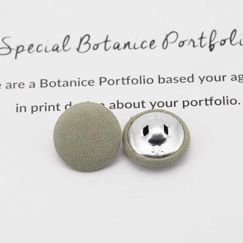 Shank Buttons Fabric Self Black Fabric Covered Shank Buttons-40