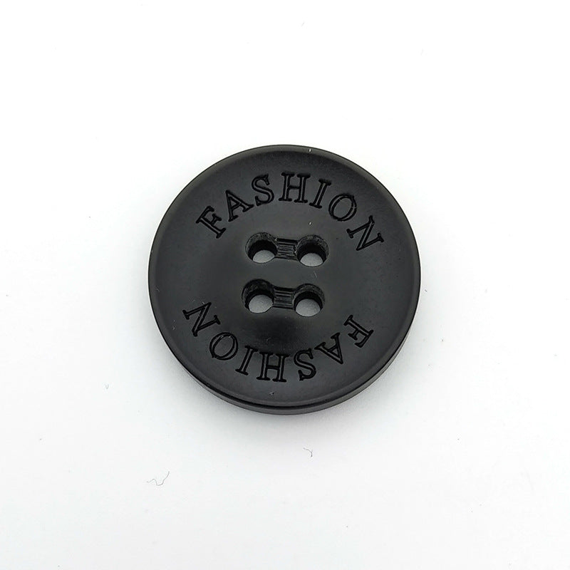 Black Customized Stock 4 Hole Real Blank Buffalo Horn Button-42