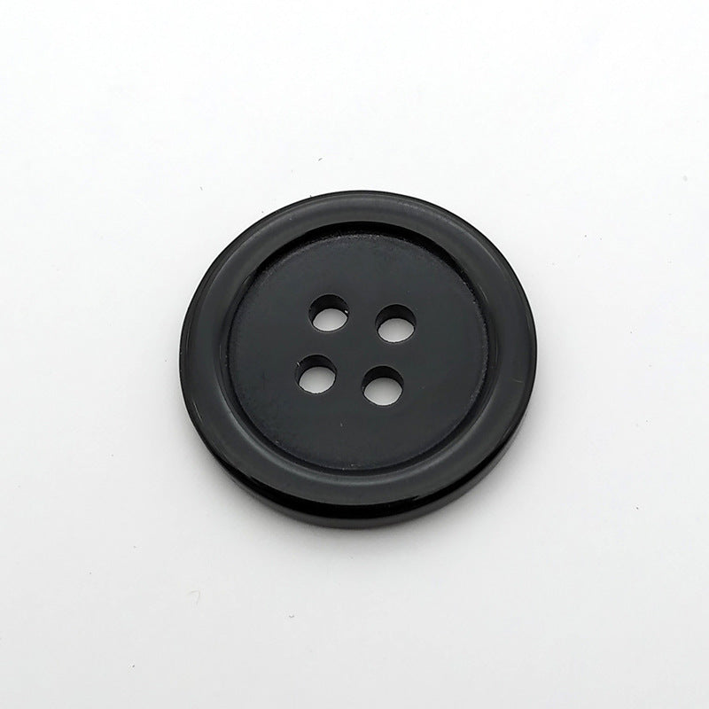 Black Customized Stock 4 Hole Real Blank Buffalo Horn Button-42