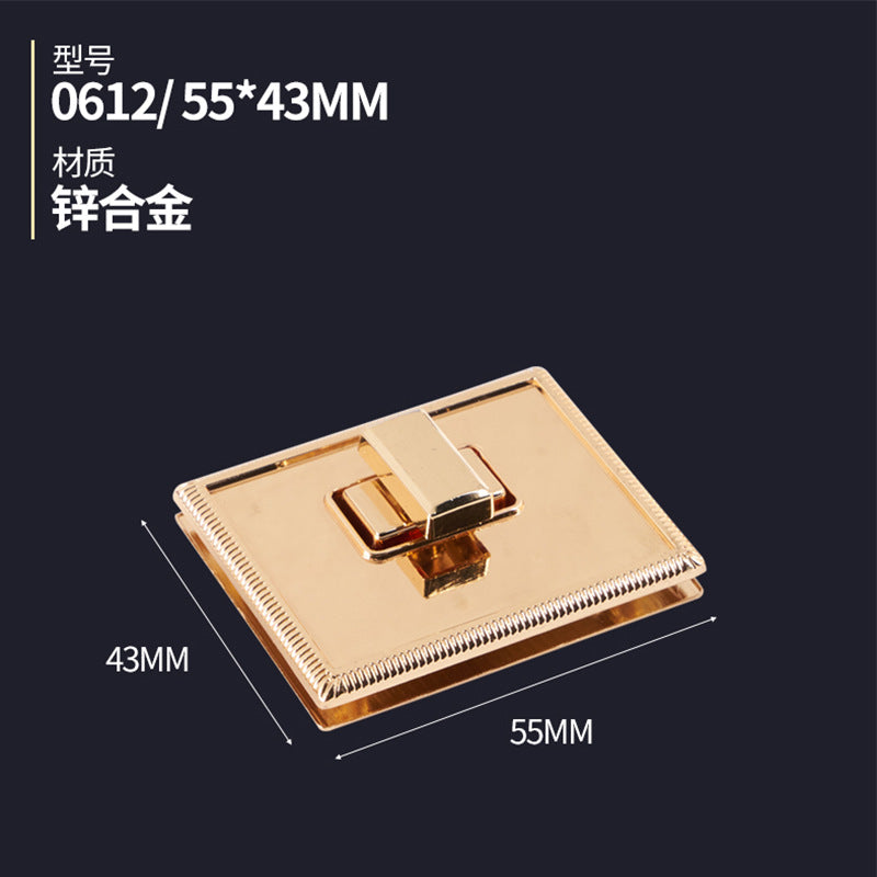 Best selling handbag fitting accessories square shape metal bag twist turn lock for leather bags-42