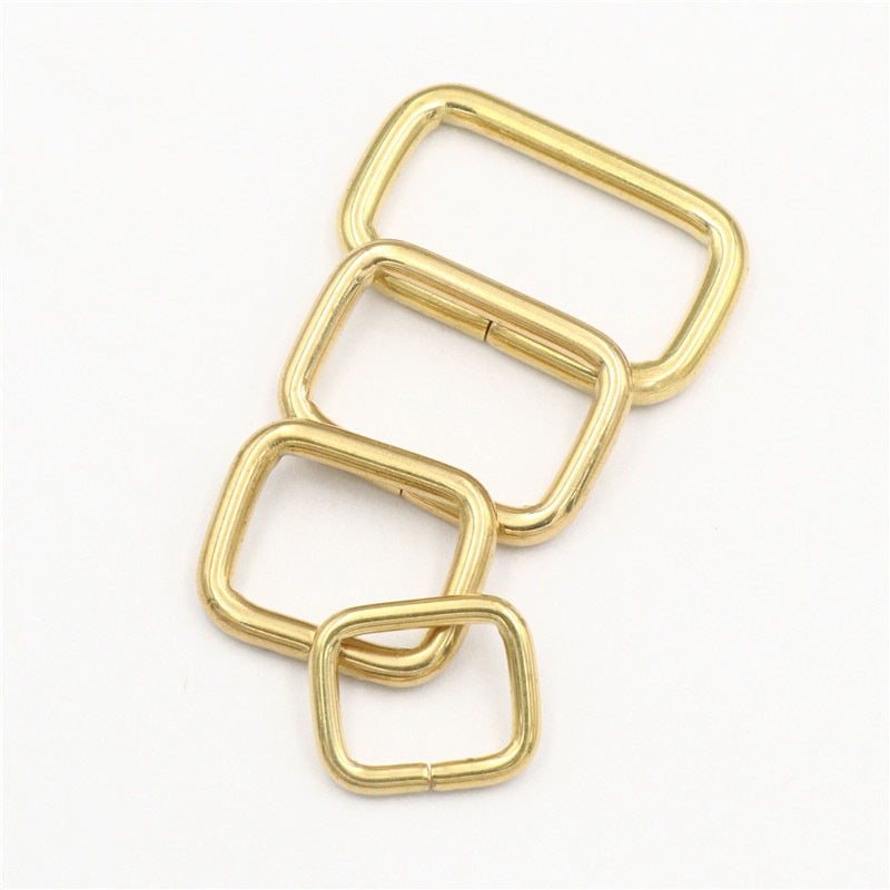 solid brass square split ring buckle-43
