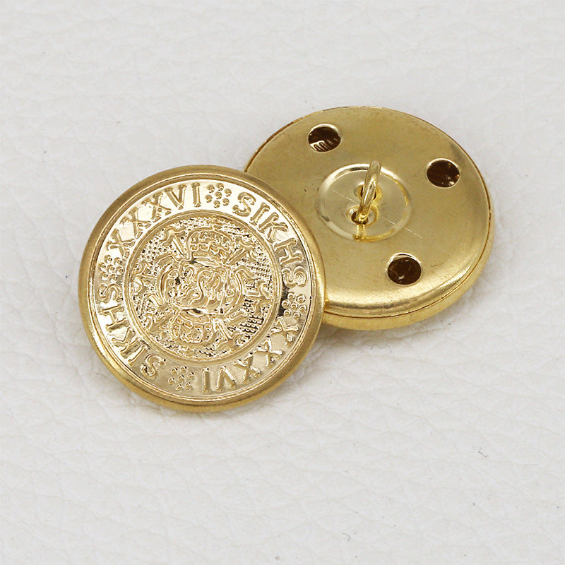 Custom Wholesale Button Around Fancy Shape Metal Coat Buttons Shank Sewing for Sale-43