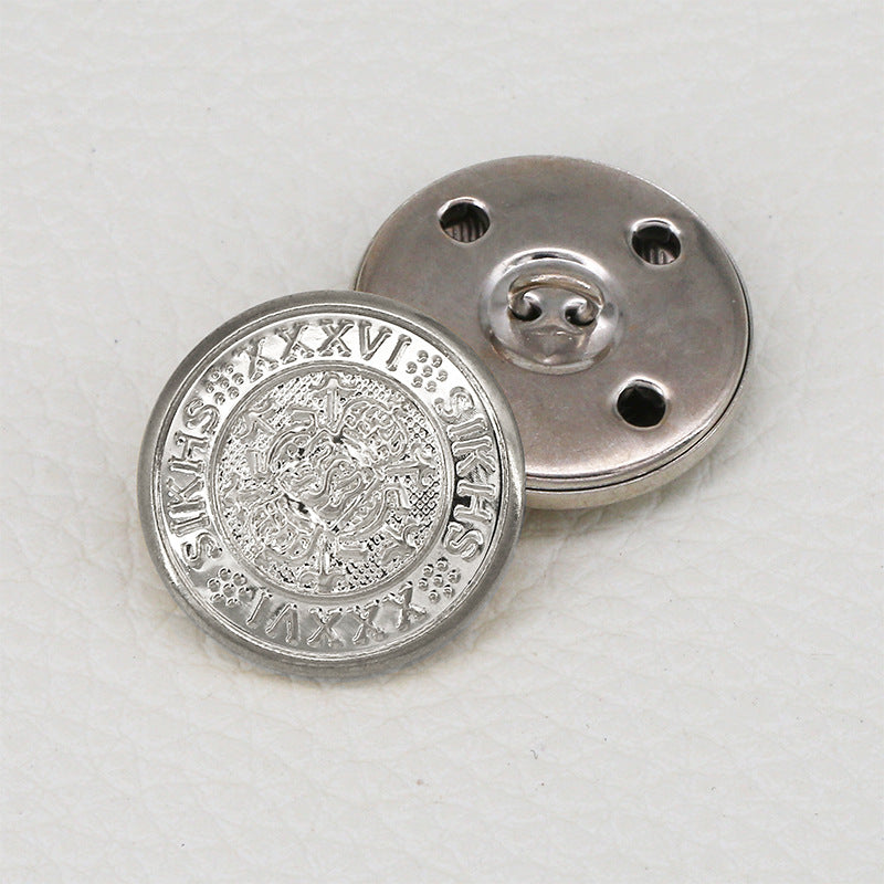 Custom Wholesale Button Around Fancy Shape Metal Coat Buttons Shank Sewing for Sale-43