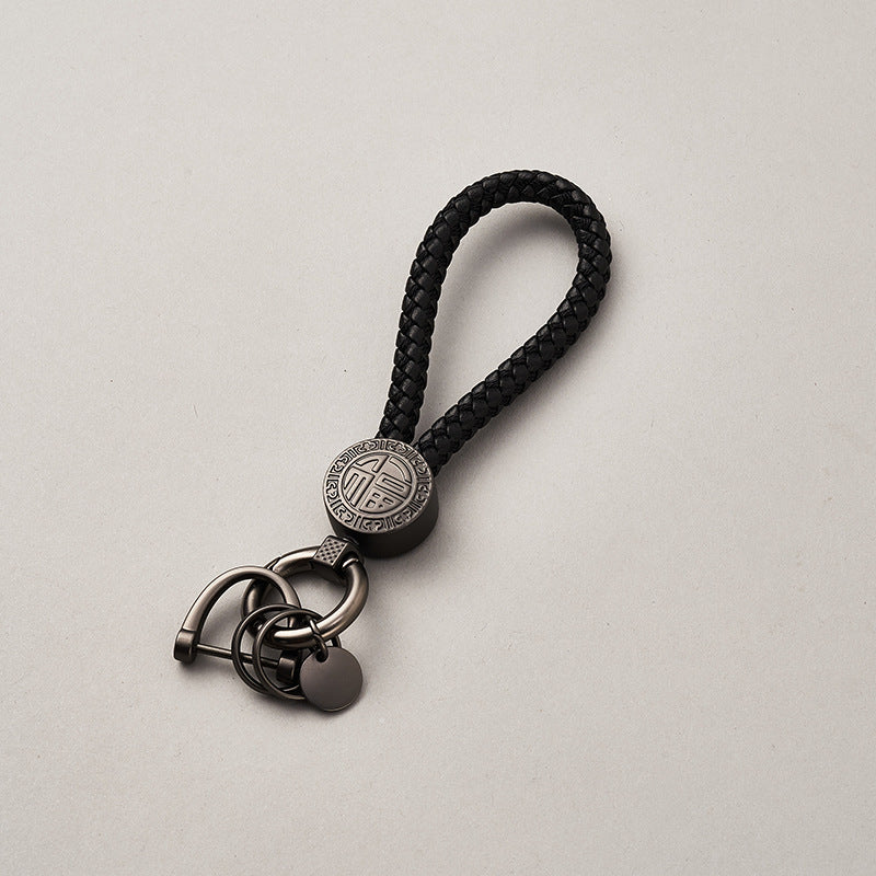 Wholesale Blank Keyring Sublimation Custom Logo Embossed Leather Keyring Engraved Key Chain Key Holder Leather Keychain-43