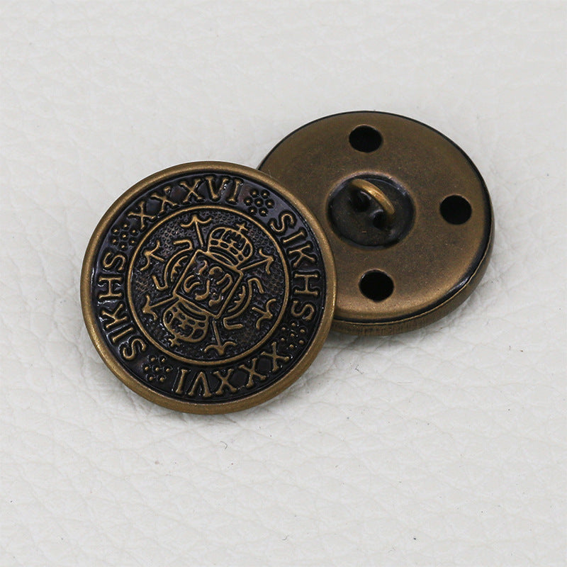 Custom Wholesale Button Around Fancy Shape Metal Coat Buttons Shank Sewing for Sale-43