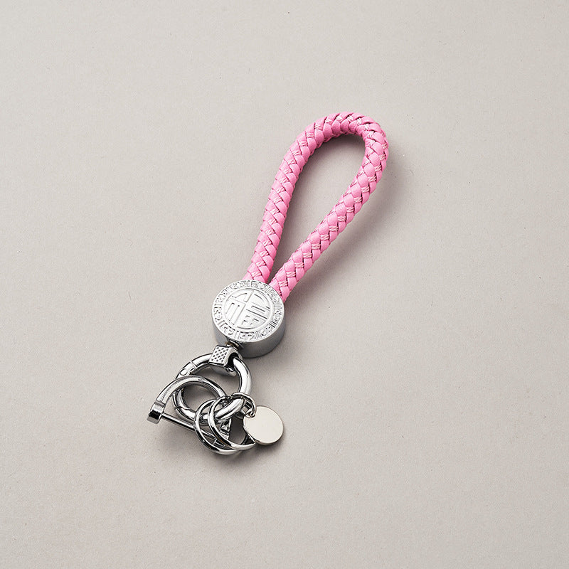 Wholesale Blank Keyring Sublimation Custom Logo Embossed Leather Keyring Engraved Key Chain Key Holder Leather Keychain-43