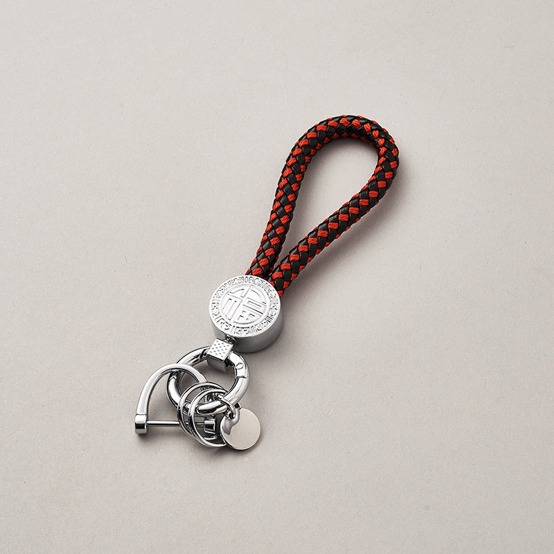 Wholesale Blank Keyring Sublimation Custom Logo Embossed Leather Keyring Engraved Key Chain Key Holder Leather Keychain-43