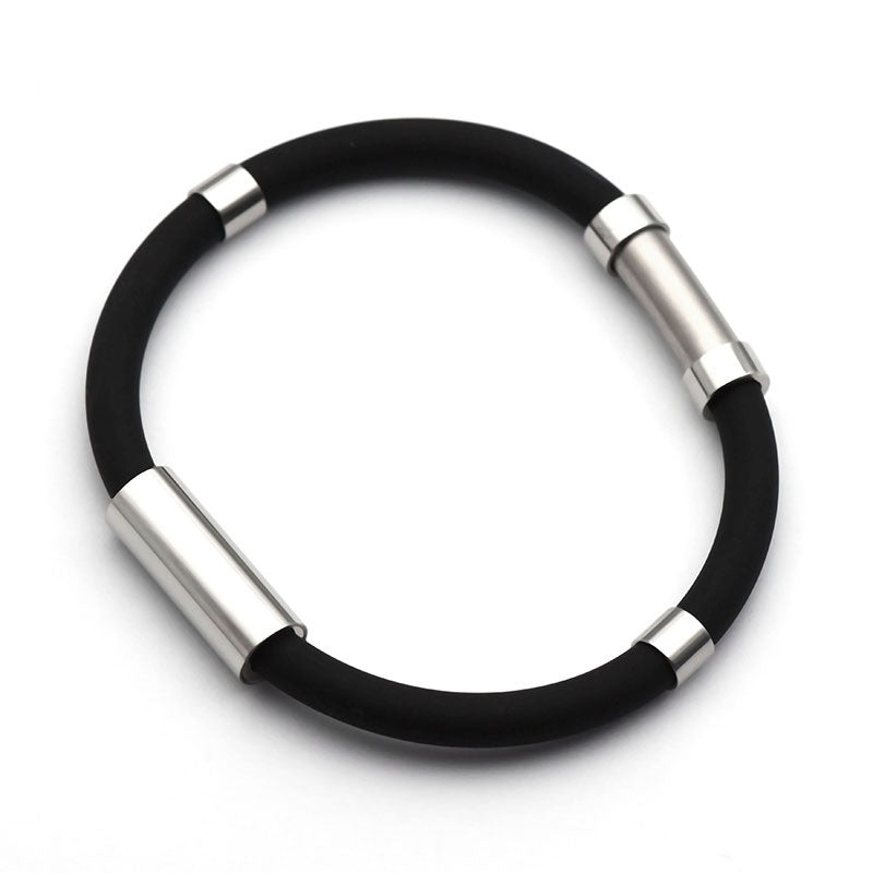 Fashion Cool Men Women Sports Outdoor Bracelets Bangles Wireless Anion Anti-Static Stainless Steel Wristband Silicone Bracelet-44