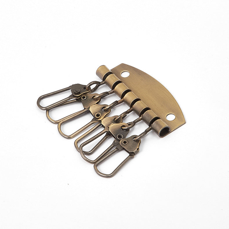 Various Color Metal Keychain with 6 Hooks Keychain Holder Hooks for Wallet-44