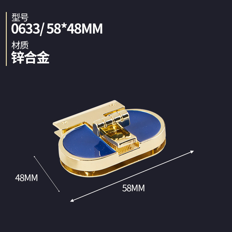 2024 new arrival handbag hardware oval twist turn lock for bags gold plated custom design bag lock closure-44