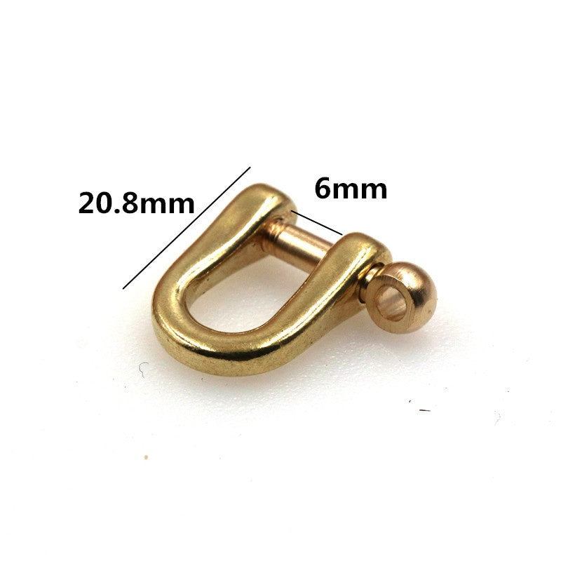 6mm Brass U-shackle Buckle Leather Bag Hardware Accessories Removable Screw Horseshoe Buckle-45