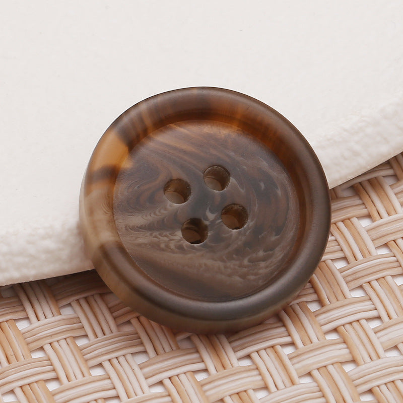 Resin Round Pattern Four-eye Sewing on Garment Buttons Shirt Fabric Storage Box Hand-stitched Clothing Coat Suit Buttons-45