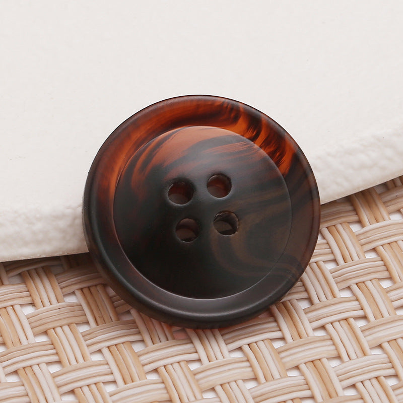 Resin Round Pattern Four-eye Sewing on Garment Buttons Shirt Fabric Storage Box Hand-stitched Clothing Coat Suit Buttons-45