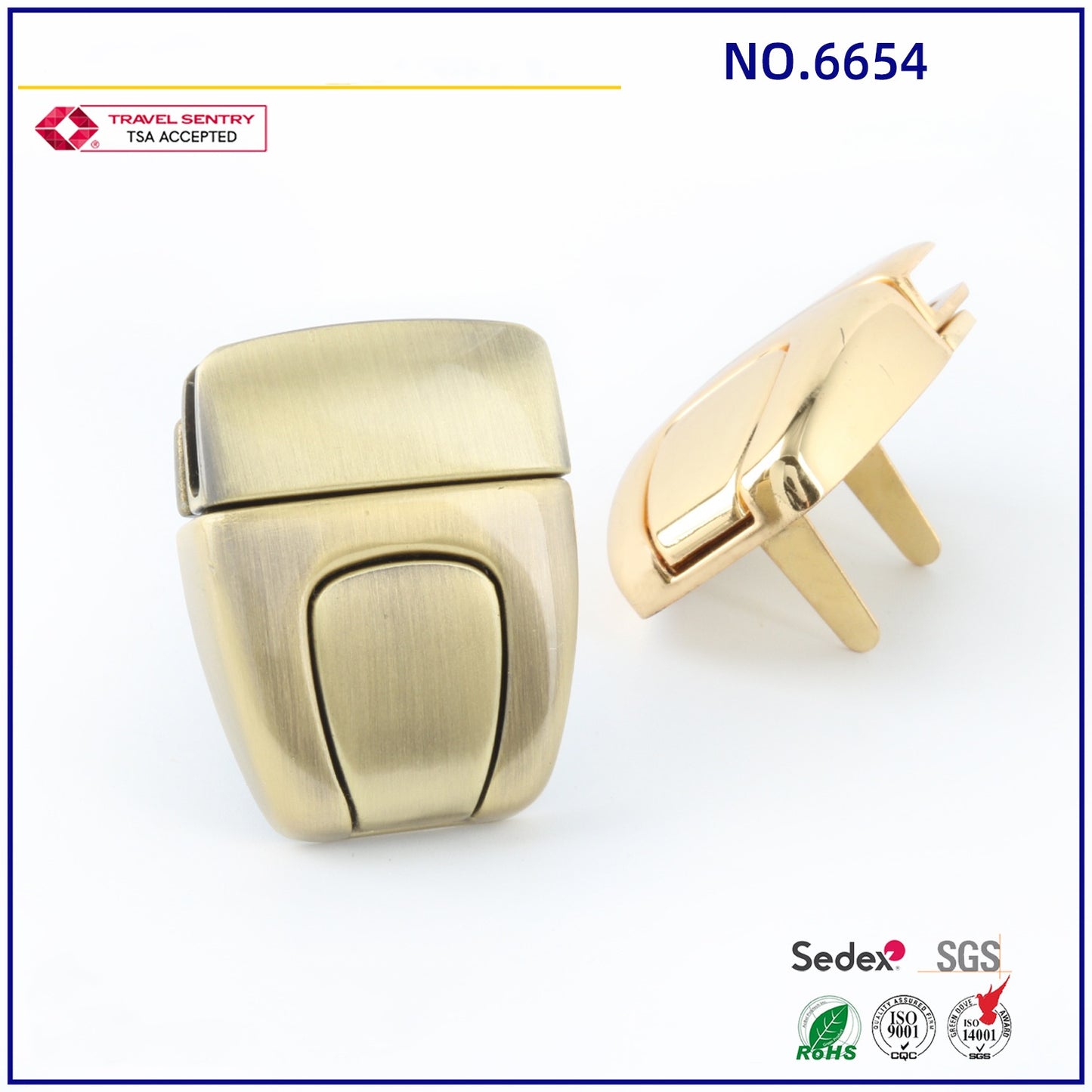 Wholesale Bag Metal Decorative Parts Buckle Thumb Press Bag Lock-45